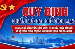 [Infographic] Quy định chuẩn mực đạo đức cách mạng của cán bộ, đảng viên, công chức, viên chức thuộc Đảng bộ và hệ thống chính trị tỉnh Khánh Hòa trong giai đoạn mới