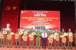 Cụm thi số 9, tỉnh Lâm Đồng thi lực lượng tham gia bảo vệ an ninh, trật tự cơ sở giỏi