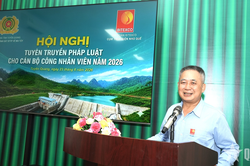 Tuyên truyền phòng, chống ma túy cho công nhân lao động tại Cụm Thủy điện Nho Quế