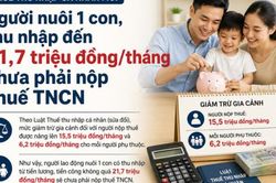 Người nuôi 1 con, thu nhập đến 21,7 triệu đồng/tháng chưa phải nộp thuế TNCN