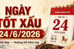 Lịch âm hôm nay 24/6/2026: Giờ đẹp, hướng tốt hôm nay