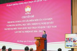 Ph&oacute; Chủ tịch - Tổng Thư k&yacute; H&agrave; Thị Nga dự hội nghị qu&aacute;n triệt Nghị quyết Đại hội đại biểu MTTQ Việt Nam lần thứ XI tại Hải Ph&ograve;ng