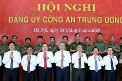 [Ảnh] Tổng Bí thư, Chủ tịch nước Tô Lâm dự Hội nghị Đảng ủy Công an Trung ương
