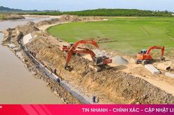 Giữ nhịp sản xuất ở công trường tiêu thoát lũ vùng phía Nam Hà Tĩnh