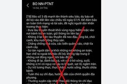 Lỗi kỹ thuật khiến nhiều người dân nhận tin nhắn cảnh báo bão từ năm 2024