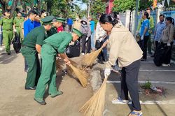 Kh&iacute; thế t&igrave;nh nguyện h&egrave; của tuổi trẻ Bộ đội Bi&ecirc;n ph&ograve;ng An Giang