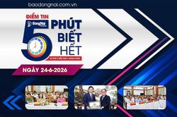 Điểm tin '5 phút biết hết' sáng 24-6: Đồng Nai cam kết tạo điều kiện thuận lợi, thúc đẩy hợp tác bền vững với các doanh nghiệp Pháp