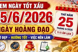 Lịch âm hôm nay 25/6/2026: Ngày Hoàng đạo nên làm gì?