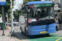 TP Hồ Ch&iacute; Minh: Sơn m&agrave;u xanh phản quang ở trạm chờ xe bu&yacute;t