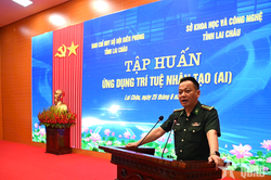 Bộ đội Bi&ecirc;n ph&ograve;ng tỉnh Lai Ch&acirc;u tập huấn ứng dụng AI