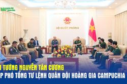 Đại tướng Nguyễn Tân Cương tiếp Phó tổng Tư lệnh Quân đội Hoàng gia Campuchia