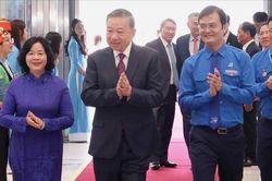 Tổng B&iacute; thư, Chủ tịch nước T&ocirc; L&acirc;m dự phi&ecirc;n trọng thể Đại hội Đo&agrave;n to&agrave;n quốc lần thứ XIII