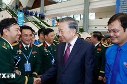 Tổng B&iacute; thư, Chủ tịch nước T&ocirc; L&acirc;m dự Đại hội Đo&agrave;n to&agrave;n quốc lần thứ XIII