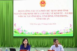 Phó Chủ tịch UBND tỉnh Nguyễn Thị Minh Thúy làm việc với bốn xã về tình hình phát triển kinh tế - xã hội