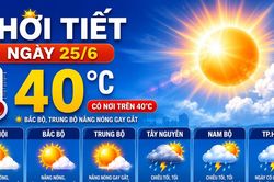 Thời tiết ngày 25/6: Bắc bộ, Trung bộ nắng nóng; chiều tối nhiều nơi mưa dông