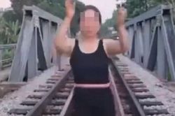 Livestream tập thể dục giữa đường ray tàu hỏa, người phụ nữ ở Lạng Sơn bị xử phạt
