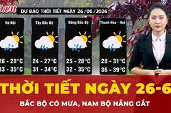 Thời tiết ngày 26-6: Bắc Bộ có mưa, Nam Bộ nắng gắt