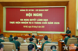 Đại tướng Nguyễn Tân Cương dự, chỉ đạo Hội nghị Đảng ủy Bộ Tổng Tham mưu - Cơ quan Bộ Quốc phòng