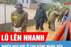 Cao Bằng: Lũ trên sông Bằng Giang lên nhanh, nhiều khu vực ngập sâu