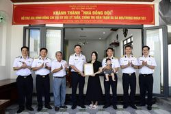 Vùng 5 Hải quân khánh thành 3 nhà đồng đội được Quân chủng Hải quân hỗ trợ