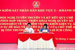 Viện Kiểm s&aacute;t nh&acirc;n d&acirc;n khu vực 2 - Kh&aacute;nh H&ograve;a v&agrave; UBND x&atilde; Nam Cam Ranh: K&yacute; kết quy chế phối hợp thực hiện Nghị quyết số 205 của Quốc hội