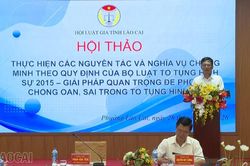 Hội Luật gia tỉnh Lào Cai thảo luận bàn giải pháp phòng, chống oan, sai trong tố tụng hình sự