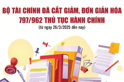Infographics: Bộ Tài chính đã cắt giảm, đơn gián hóa 797/962 thủ tục hành chính