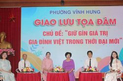 Phường Vĩnh Hưng tuy&ecirc;n dương 61 gia đ&igrave;nh ti&ecirc;u biểu