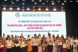 Trao giải cuộc thi 'Gia đ&igrave;nh đọc s&aacute;ch &ndash; Ph&aacute;t triển tủ s&aacute;ch gia đ&igrave;nh kết nối y&ecirc;u thương' 2026