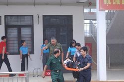 Diễn tập nâng cao năng lực ứng phó thiên tai tại xã Thiên Lộc