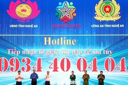 Nghệ An mở đường dây nóng 24/24 tiếp nhận tin báo về ma túy