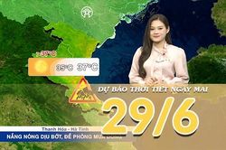 [Video] Dự báo thời tiết đêm nay và ngày mai ngày 29/6/2026: Bắc Bộ tăng cường mưa dông, Trung Bộ vẫn khô nóng