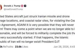 Tổng thống Mỹ: 'Iran sẽ kh&ocirc;ng c&ograve;n tồn tại' nếu căng thẳng leo thang