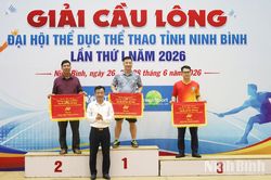 Bế mạc Giải Cầu l&ocirc;ng Đại hội TDTT tỉnh Ninh B&igrave;nh lần thứ I