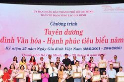 TP Hồ Chí Minh tuyên dương 104 gia đình văn hóa - hạnh phúc tiêu biểu