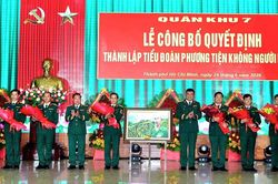 Th&agrave;nh lập Tiểu đo&agrave;n Phương tiện kh&ocirc;ng người l&aacute;i Qu&acirc;n khu 7