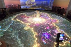 C&ocirc;ng nghệ 3D Mapping hấp dẫn người xem tại Triển l&atilde;m quy hoạch H&agrave; Nội 100 năm