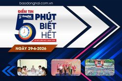 Điểm tin '5 phút biết hết' sáng 29-6: Phê duyệt nhiệm vụ quy hoạch chi tiết khu Trung tâm Chính trị - hành chính thành phố Đồng Nai