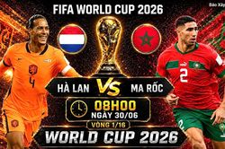 Nhận định, dự đoán tỷ số Hà Lan vs Ma Rốc (8h ngày 30/6), vòng 1/16 World Cup 2026