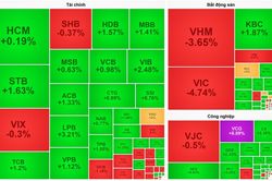 Nhóm ngân hàng bay cao, VN-Index vẫn bị đẩy lùi bởi bộ đôi VIC-VHM