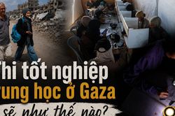 Trường học bị bom vùi, thí sinh ở Gaza thi tốt nghiệp trung học tại quán cà phê
