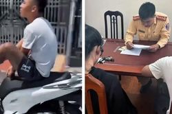 Tịch thu xe SH của thanh niên 17 tuổi thể hiện lái xe bằng chân