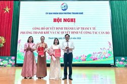 Phường Thanh Kh&ecirc; c&ocirc;ng bố quyết định th&agrave;nh lập Trạm Y tế v&agrave; kiện to&agrave;n c&ocirc;ng t&aacute;c c&aacute;n bộ