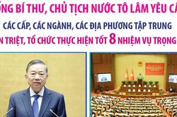 Tổng B&iacute; thư, Chủ tịch nước T&ocirc; L&acirc;m n&ecirc;u 8 nhiệm vụ ph&aacute;t triển kinh tế c&oacute; vốn FDI