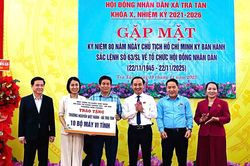 Phường Hòa Cường hỗ trợ xã Trà Tân hàng trăm triệu đồng cải thiện điều kiện dạy và học cho học sinh vùng cao