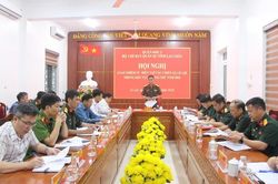Hội nghị giao nhiệm vụ Diễn tập t&aacute;c chiến x&atilde; L&ecirc; Lợi trong khu vực ph&ograve;ng thủ