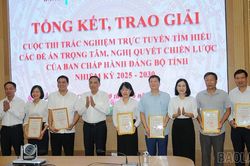 Tổng kết, trao giải Cuộc thi trắc nghiệm trực tuyến t&igrave;m hiểu c&aacute;c đề &aacute;n trọng t&acirc;m, nghị quyết chiến lược của Ban Chấp h&agrave;nh Đảng bộ tỉnh