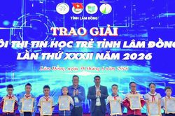 96 giải thưởng được trao tại hội thi Tin học trẻ tỉnh L&acirc;m Đồng lần thứ 32