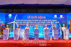 Khởi động 2 dự án điện gió tổng công suất 150 MW