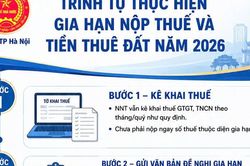 Tr&igrave;nh tự thực hiện gia hạn nộp thuế v&agrave; tiền thu&ecirc; đất năm 2026